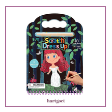 Load image into Gallery viewer, Scratch Dress Up toy packaging with a cartoon character and stylus  illustration.
