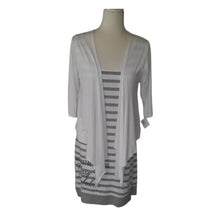 Load image into Gallery viewer, Grey &amp; white shift dress
