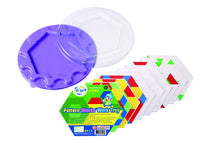 Load image into Gallery viewer, Circular activity tray for pattern blocks
