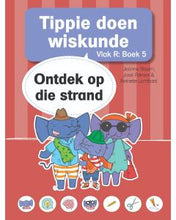 Load image into Gallery viewer, Tippie doen wiskunde - Vlak R Boek 5:  Ontdek op die strand
