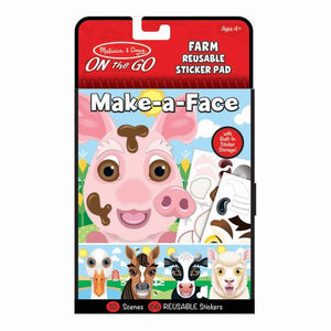 Make-a-face reusable sticker pad:  Farm