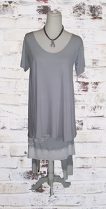 Cap sleeve top - grey