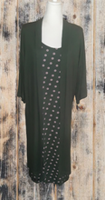 Load image into Gallery viewer, Printed tunic dress - military green &amp; polkadots
