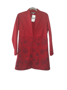 A-line jacket with protea print