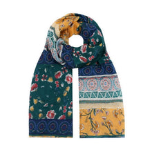 Load image into Gallery viewer, Scarf - Blue &amp; Yellow Floral Panel
