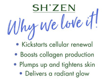 Load image into Gallery viewer, Benefits of Sh'Zen collagen boosting serum
