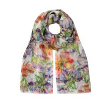 Load image into Gallery viewer, Scarf - anemones &amp; purple freesias
