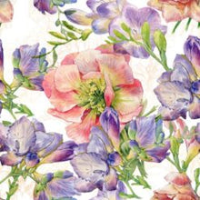 Load image into Gallery viewer, Scarf - anemones &amp; purple freesias
