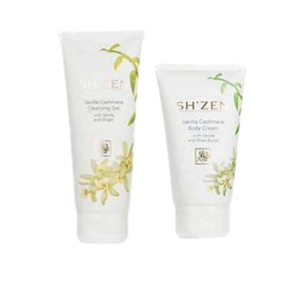 Sh'Zen Vanilla Cashmere Cleaning Gel (200ml) & Body Cream (125ml)