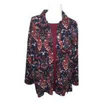 Load image into Gallery viewer, Edith Jacket - Black/Wine/Blue
