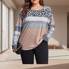 Load image into Gallery viewer, Person wearing the pink and grey colourblock top
